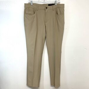Dunning Golf Pants Men  Beige Stretch Straight Pockets 34 Travel Work Casual 29"